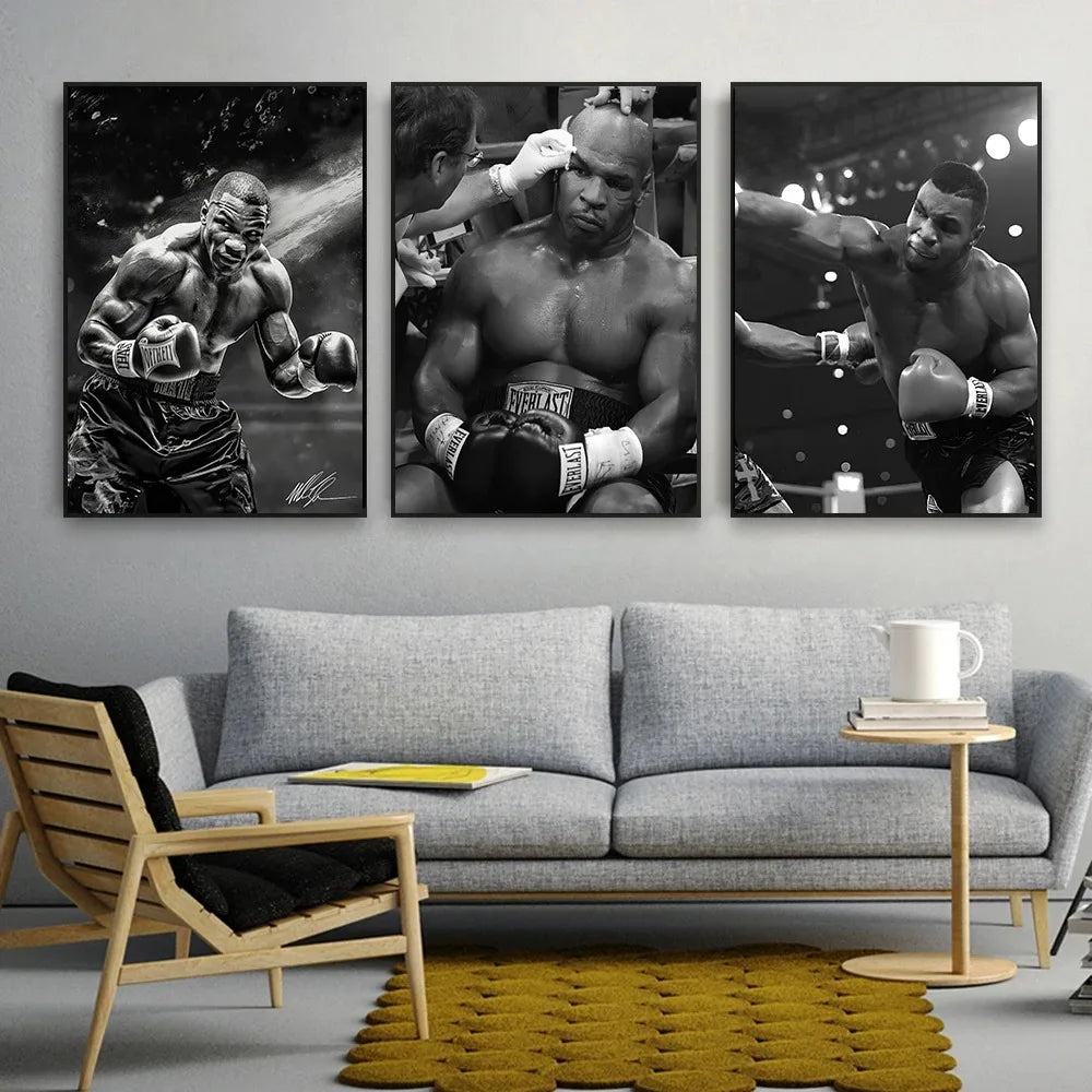 Plakat Mike Tyson – Czarno-Biały
