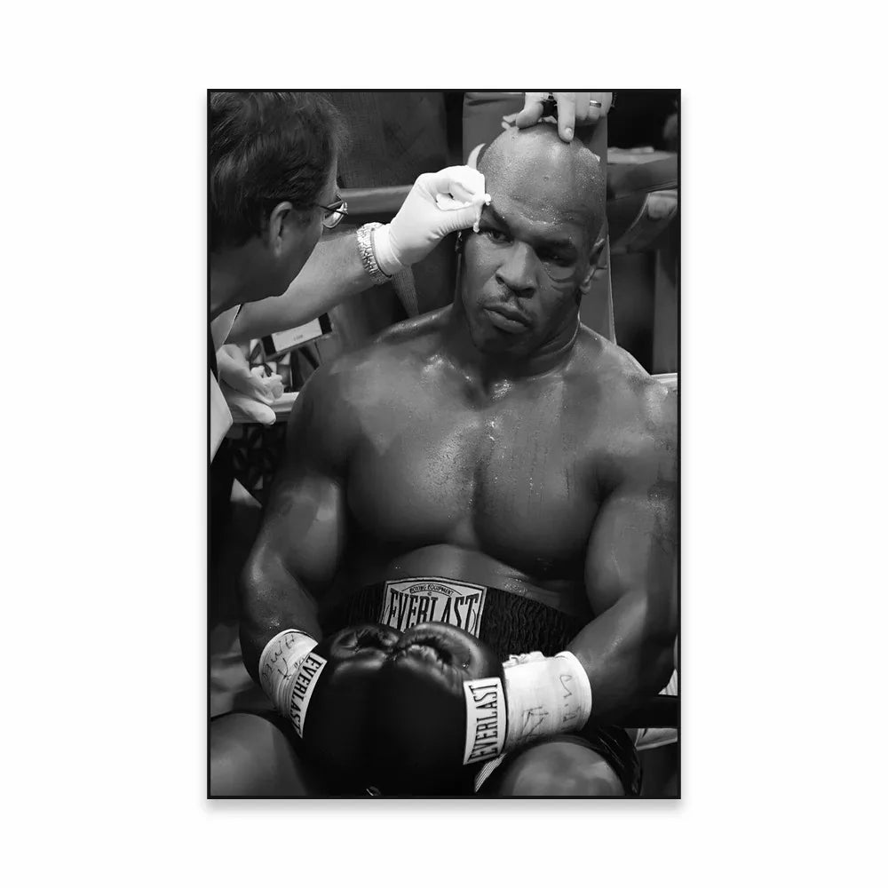 Plakat Mike Tyson – Czarno-Biały
