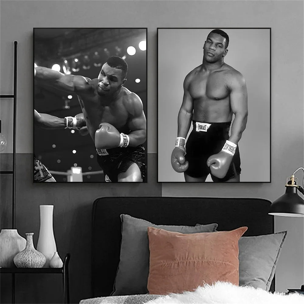 Plakat Mike Tyson – Czarno-Biały