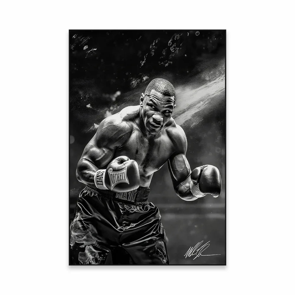 Plakat Mike Tyson – Czarno-Biały