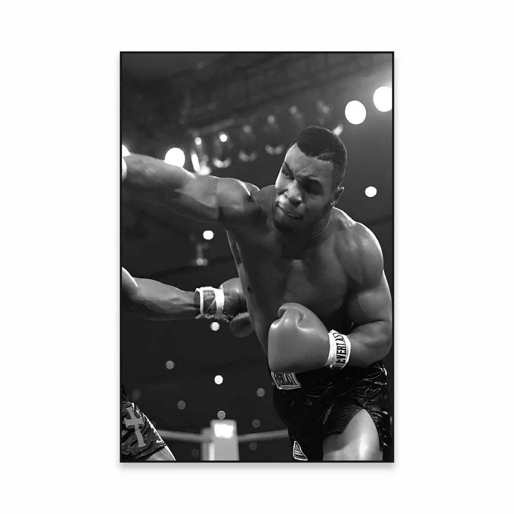 Plakat Mike Tyson – Czarno-Biały