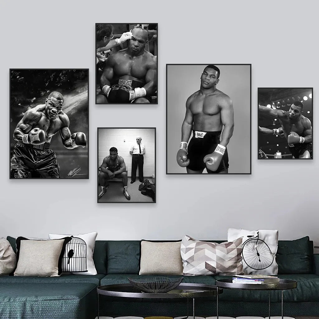 Plakat Mike Tyson – Czarno-Biały